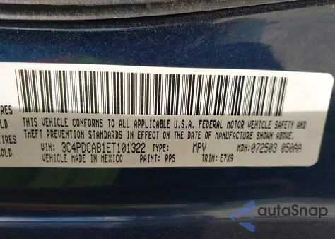 2014 Dodge Journey Se from USA, damaged, VIN 3C4PDCAB1ET101322